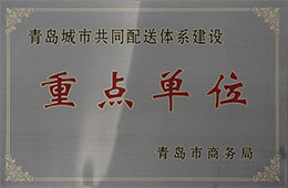青島市商務(wù)局頒發(fā)“青島城市共同配送體系建設(shè)重點單位”